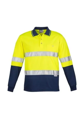 SYZMIK Men’s Hi Vis Spliced Polo - Long Sleeve Hoop Taped ZH235