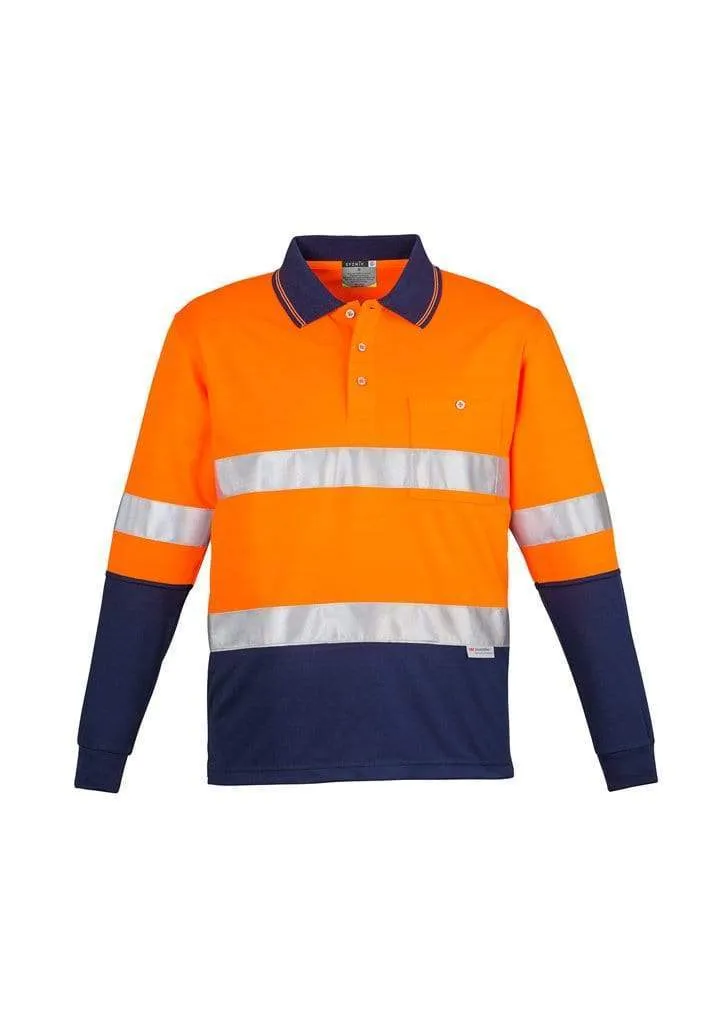 SYZMIK Men’s Hi Vis Spliced Polo - Long Sleeve Hoop Taped ZH235