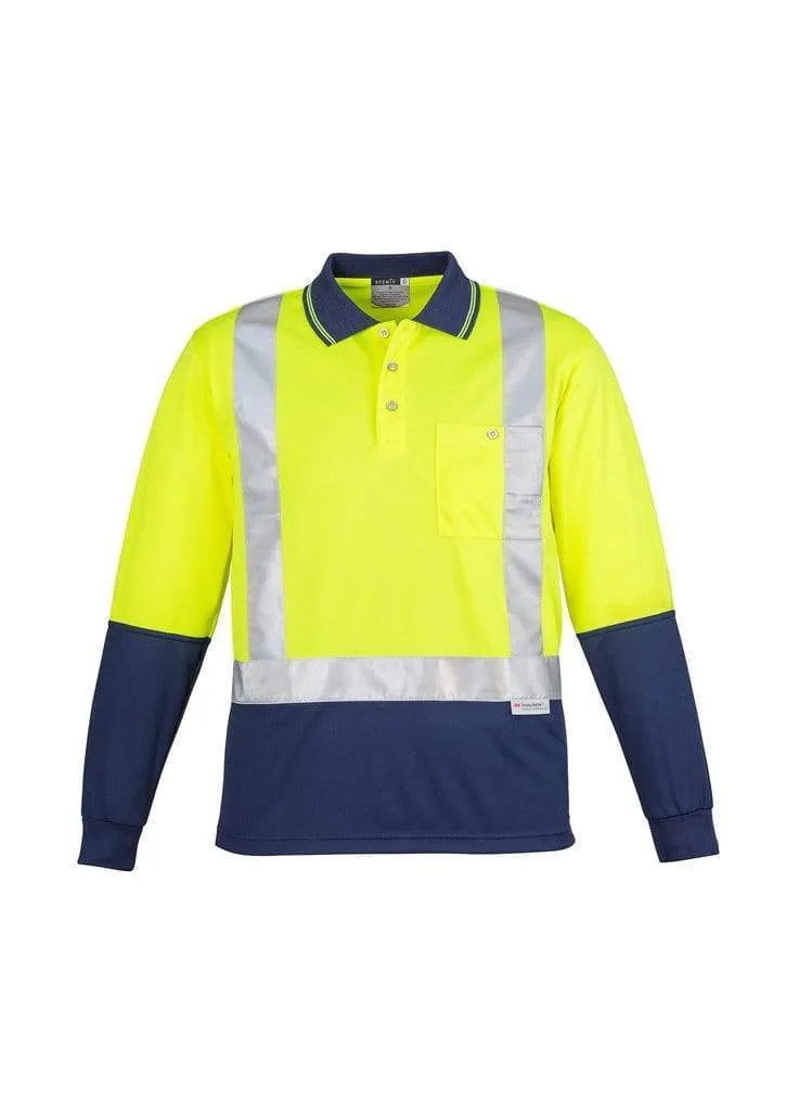 Syzmik Men’s Hi Vis Spliced Polo - Long Sleeve Shoulder Taped ZH234