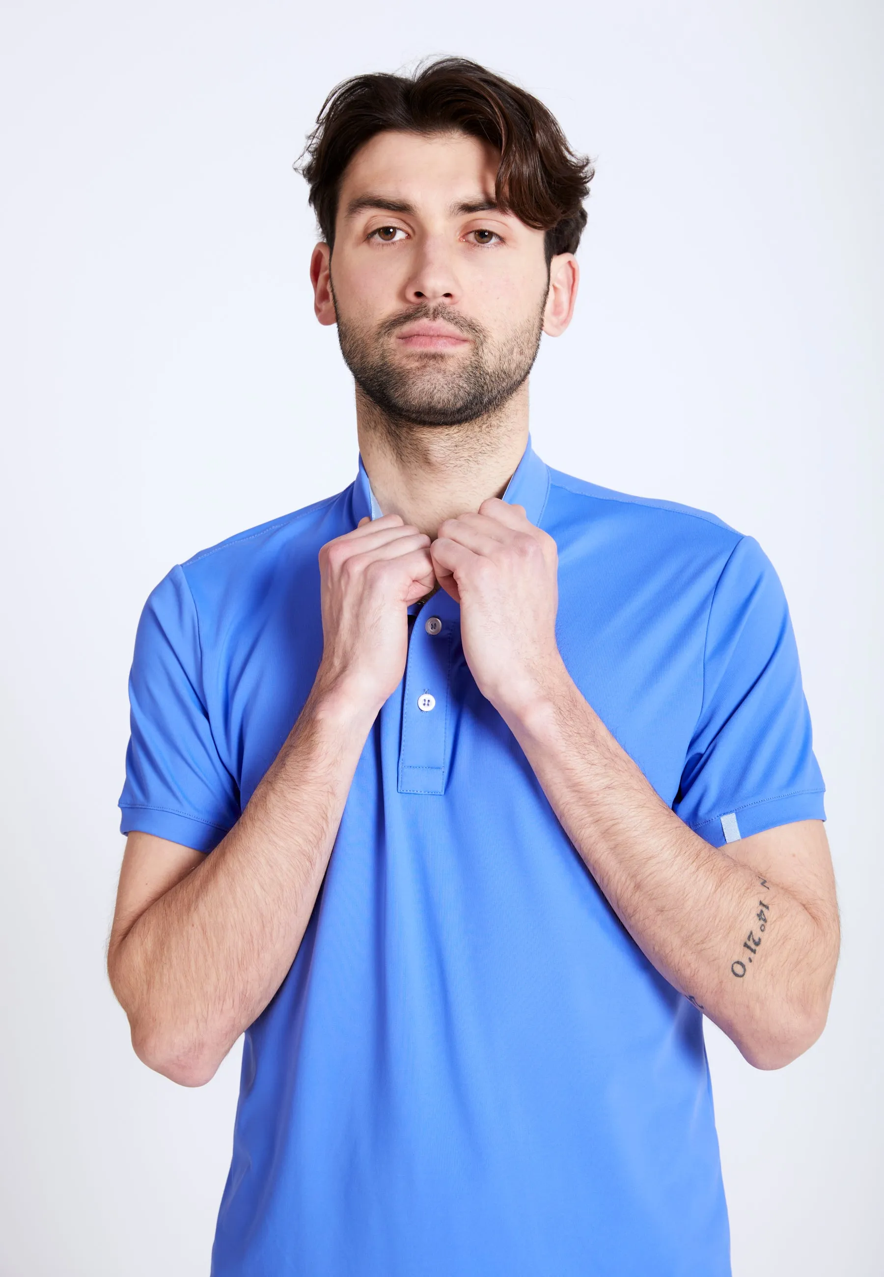 Tennis polo shirt men &amp; boys, cornflower blue