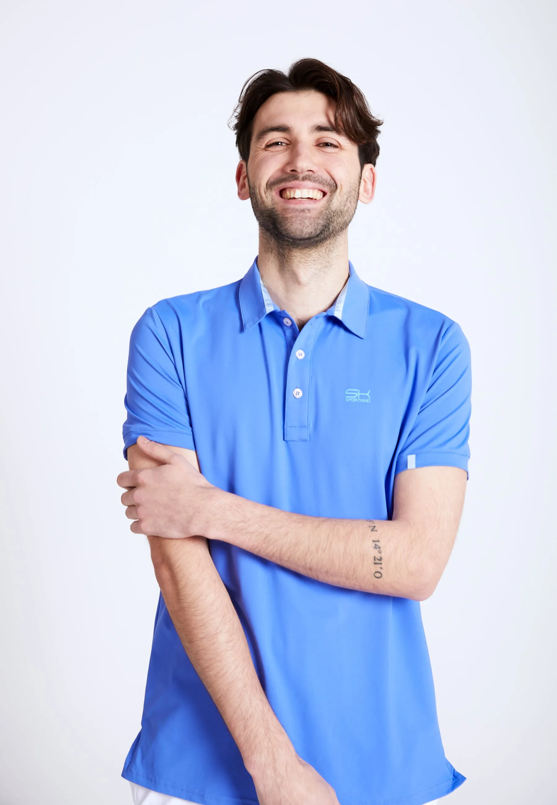 Tennis polo shirt men &amp; boys, cornflower blue