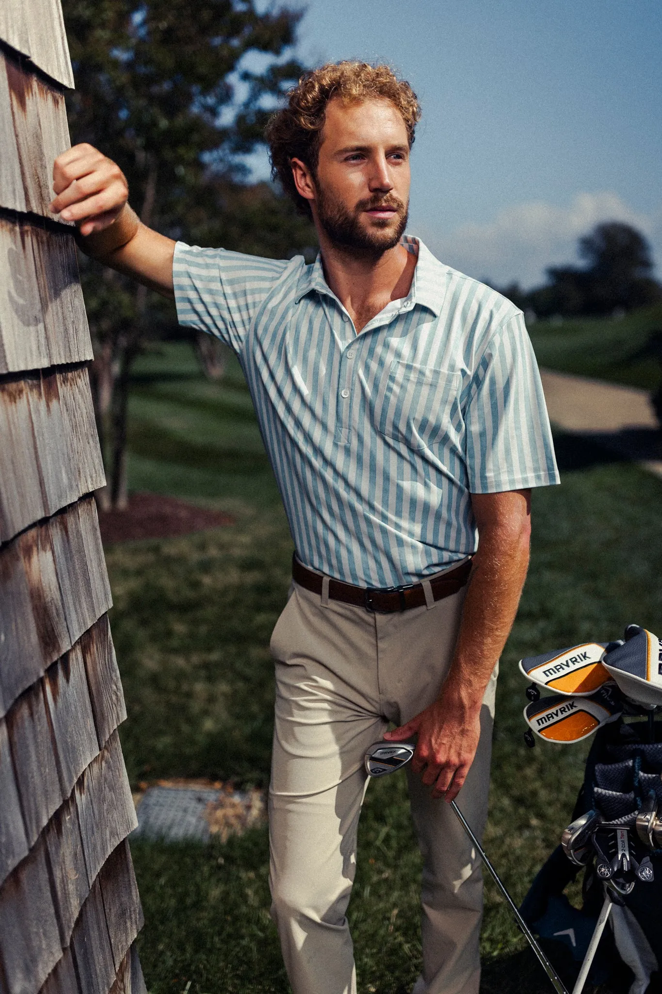 The Eastwood Polo - Lagoon Stripe