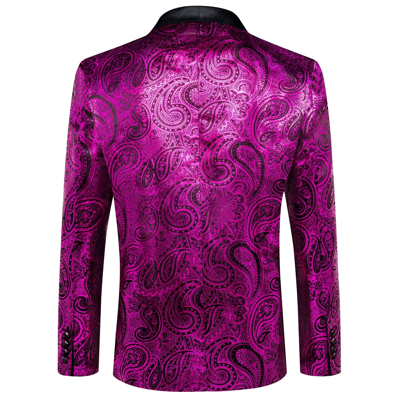 Ties2you Tuxedo Suit Bright Purple Paisley Shawl Collar Silk Dress Suit for Men Wedding