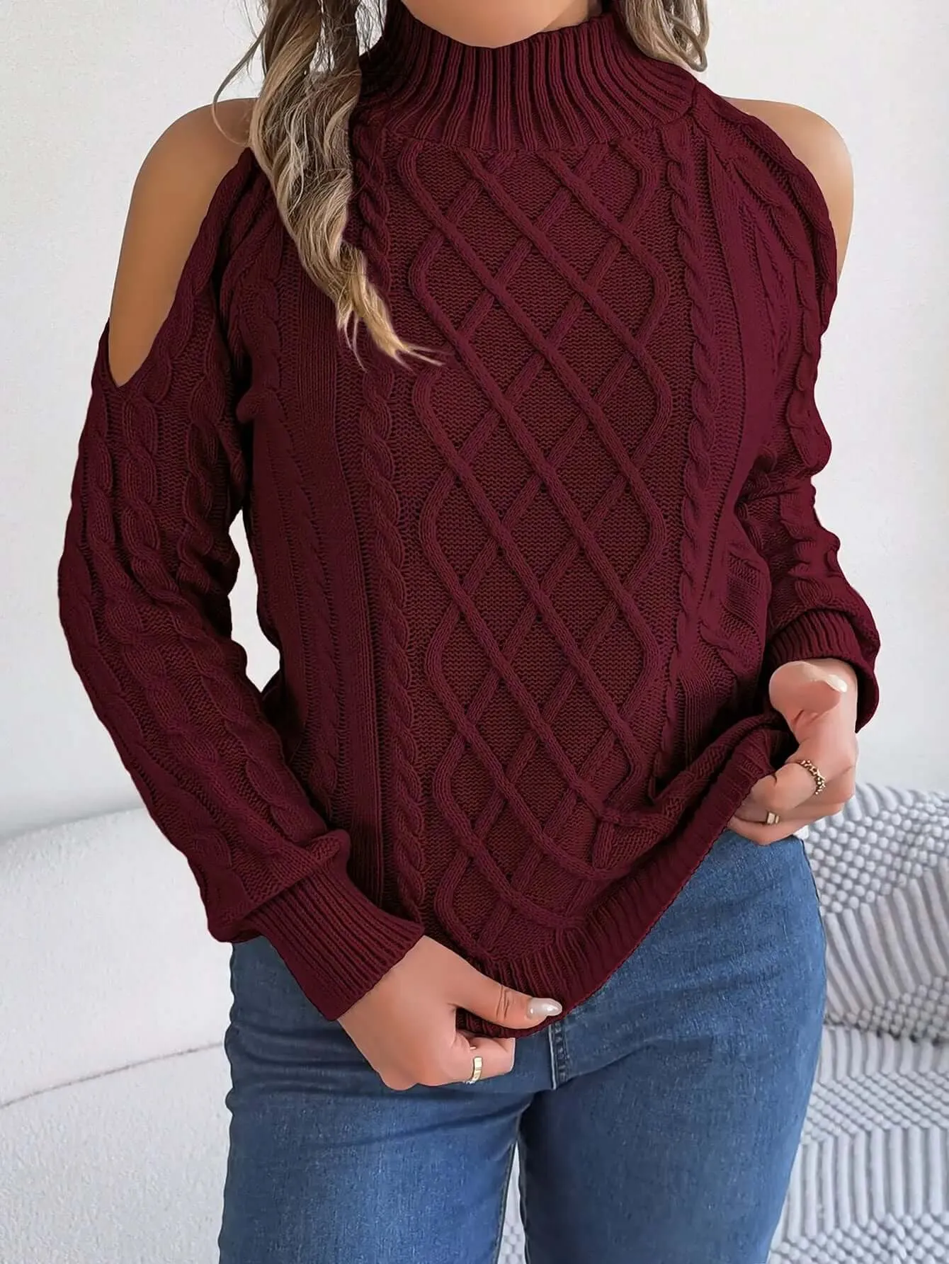 top style Women's autumn and winter casual warm twisted top style