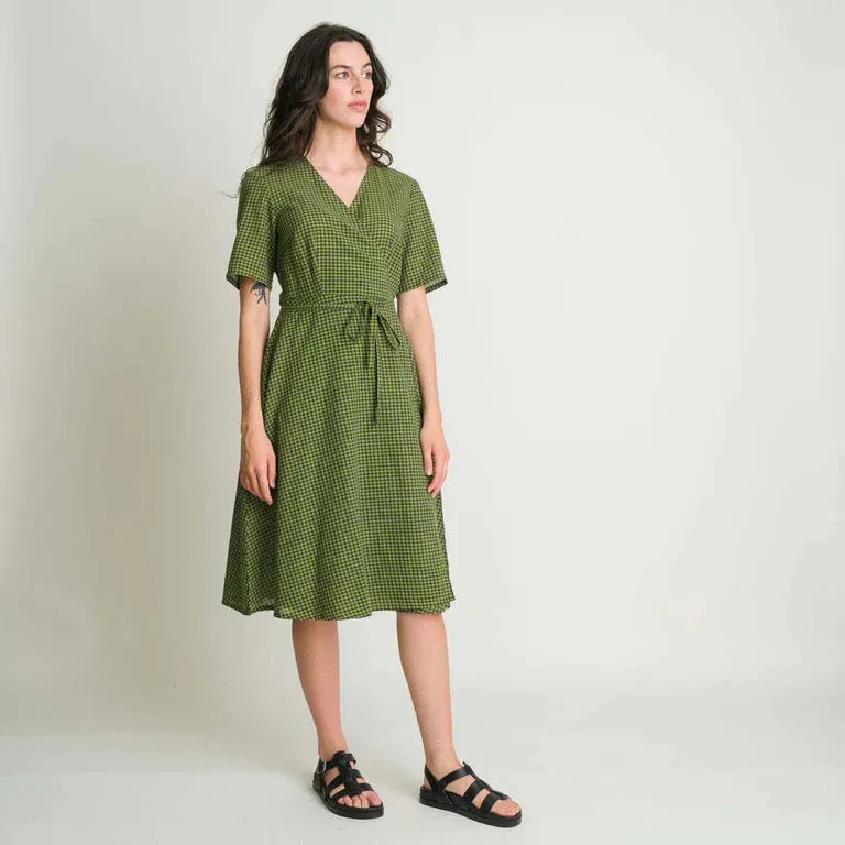 Valeria Midi Dress in Check Pistachio