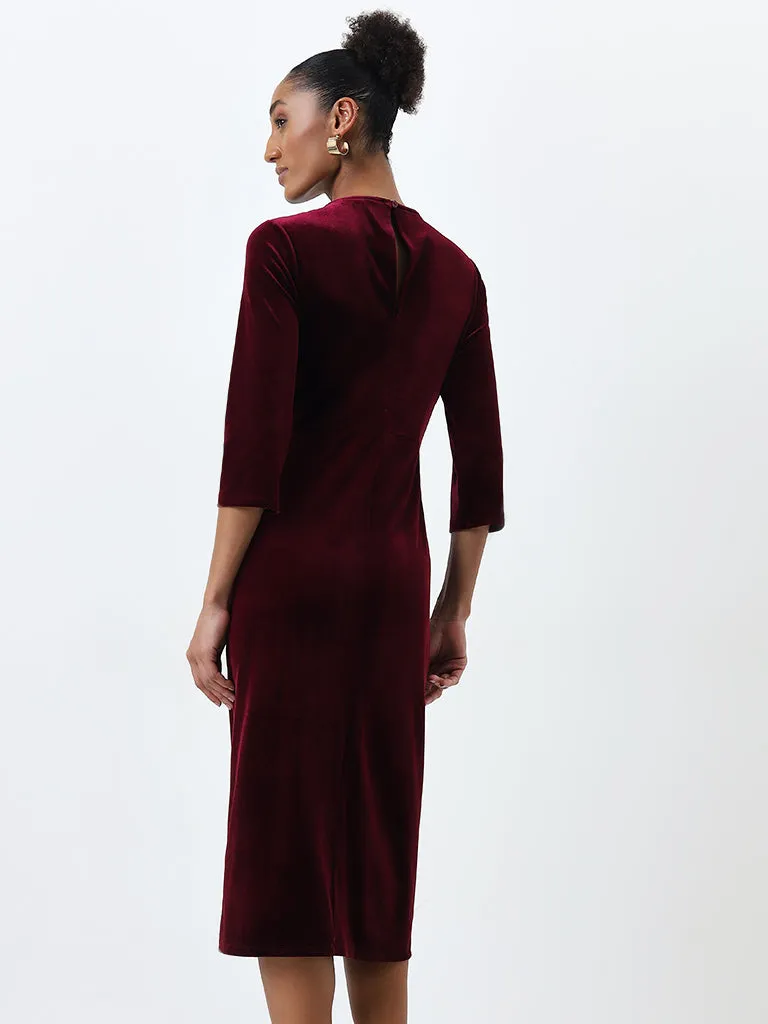 Wardrobe Burgundy Wrap Dress