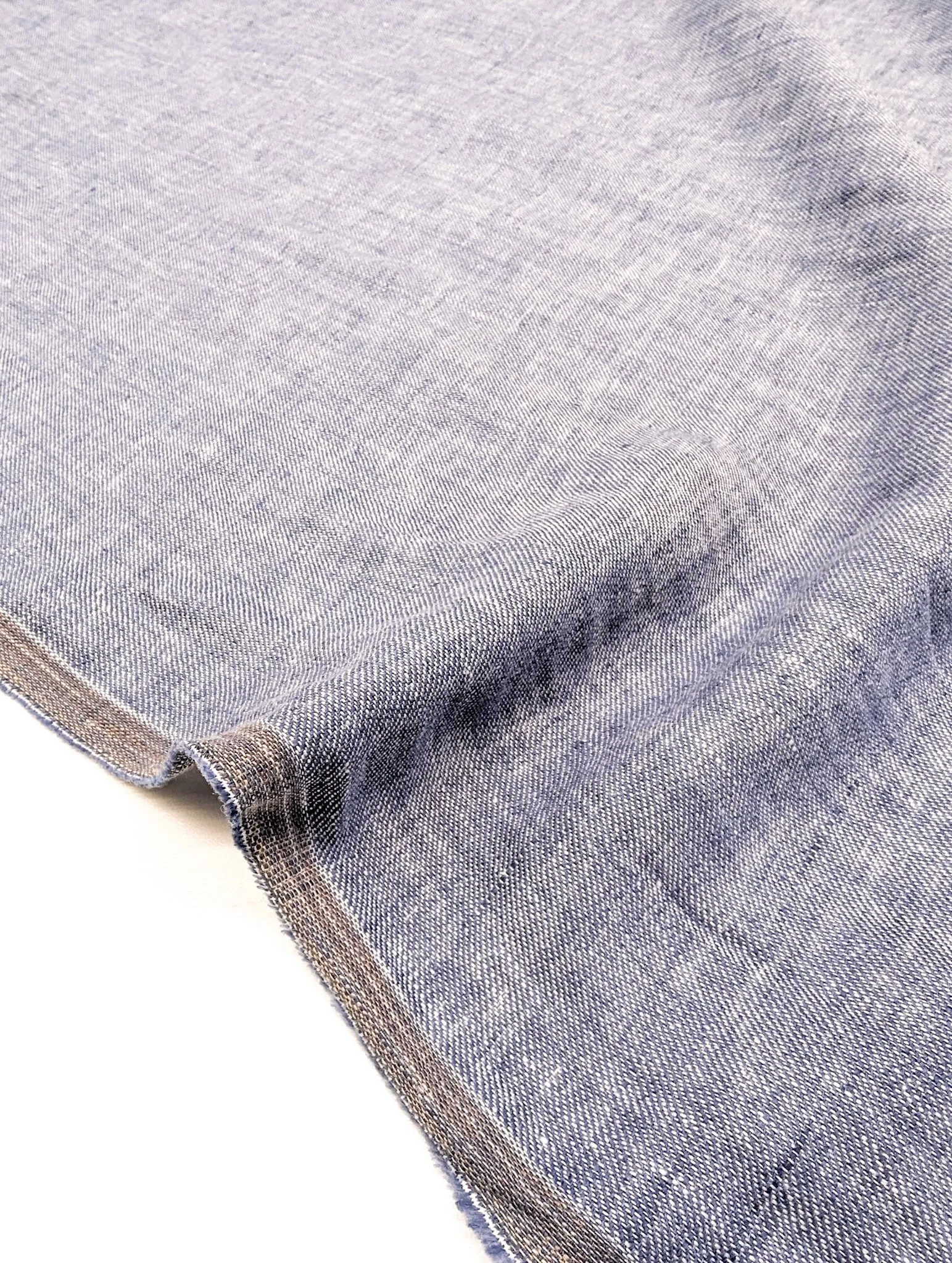 Washed Linen/Cotton Blend - Denim Blue