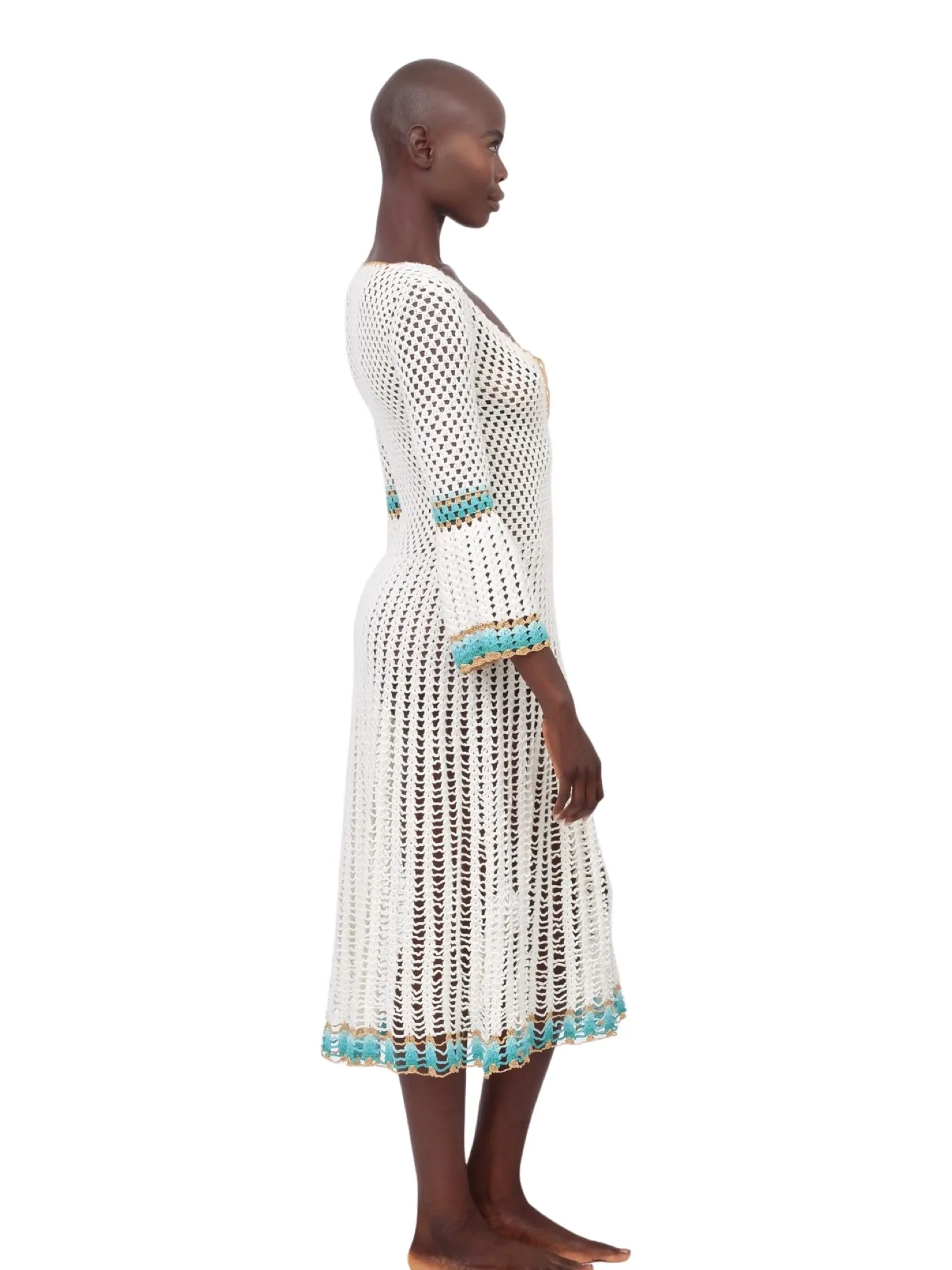 White Myna Crochet Dress