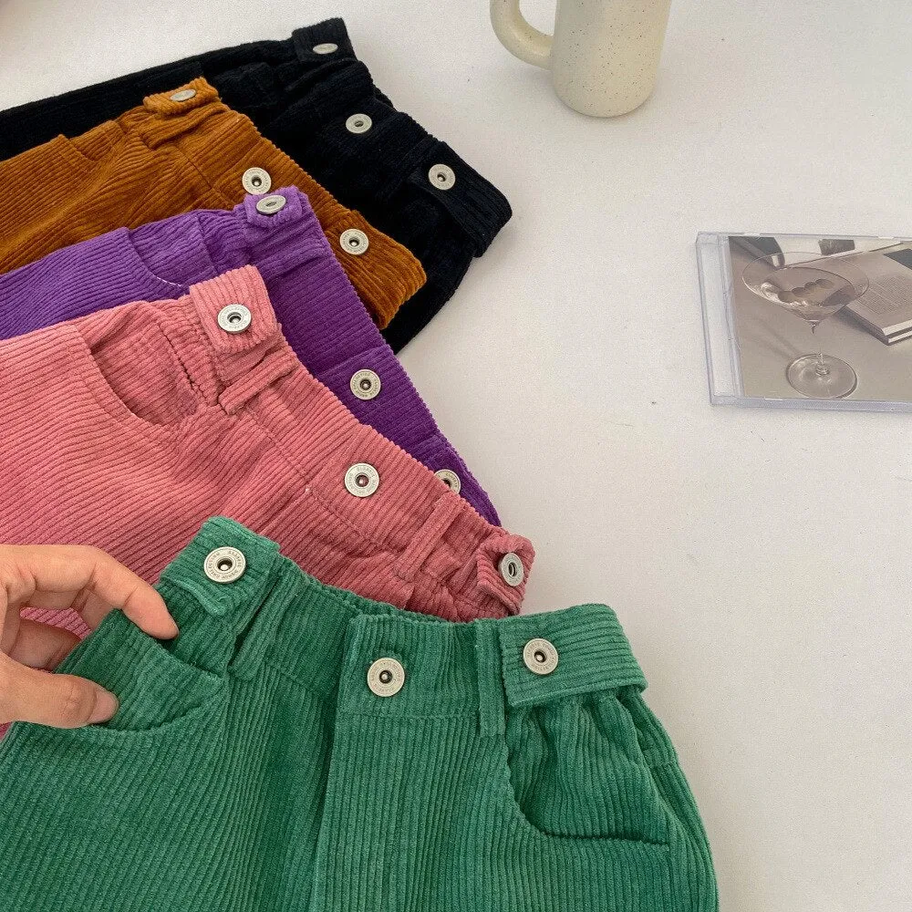 Wide Leg Corduroy Pants for Kids