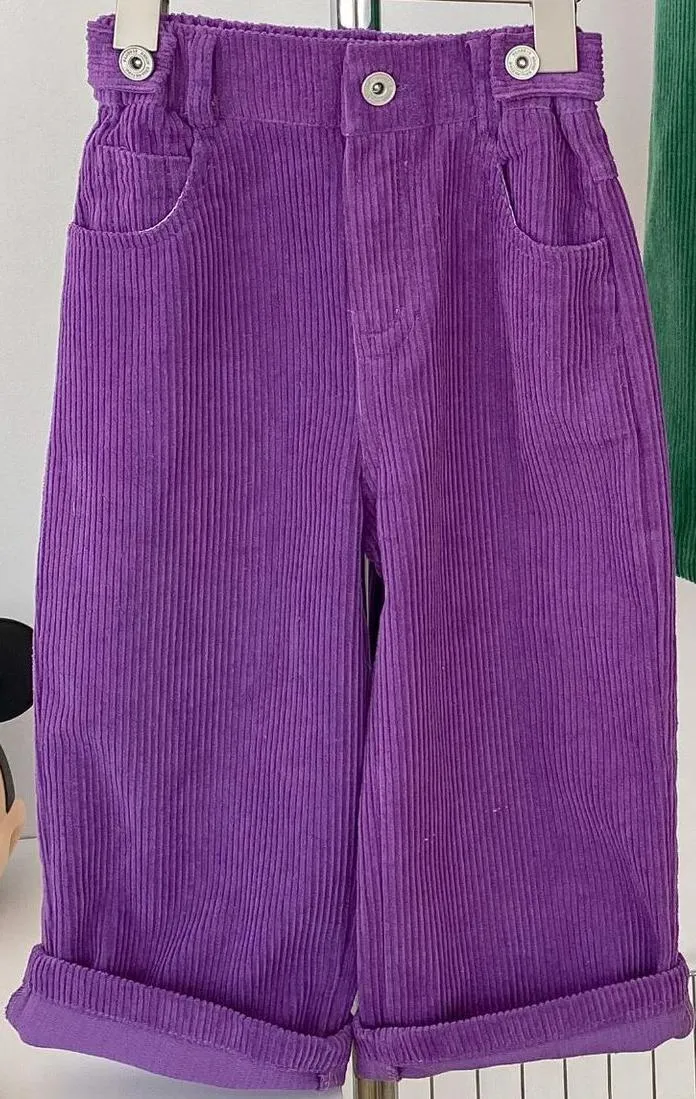 Wide Leg Corduroy Pants for Kids