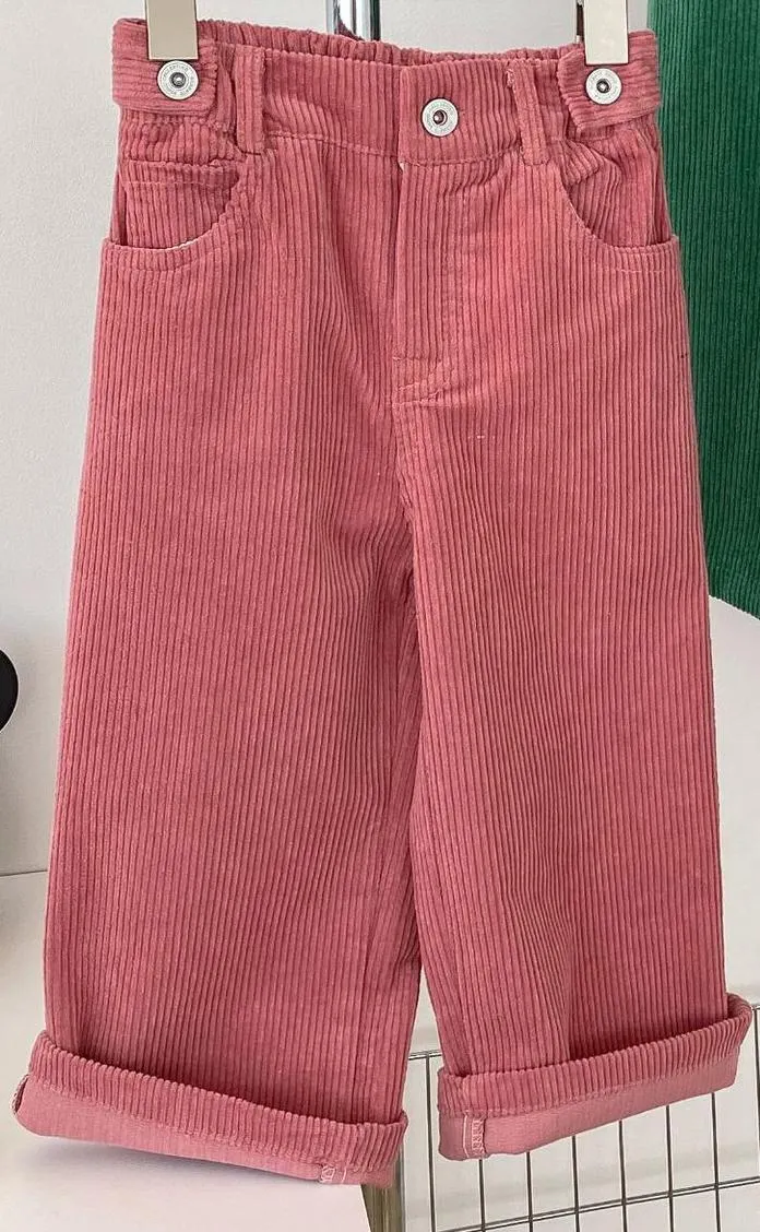 Wide Leg Corduroy Pants for Kids