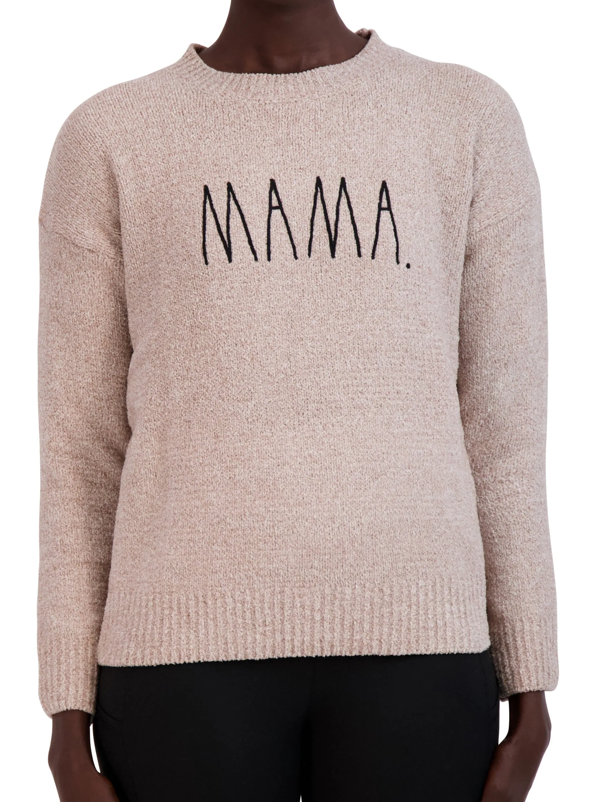 Women's Embroidered "MAMA" Chenille Sweater