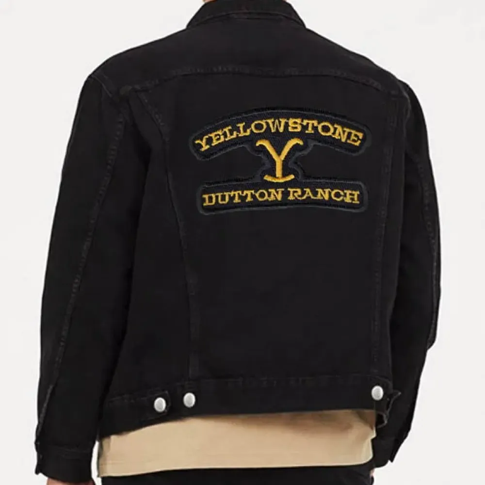 Yellowstone Dutton Ranch Denim Black Jacket